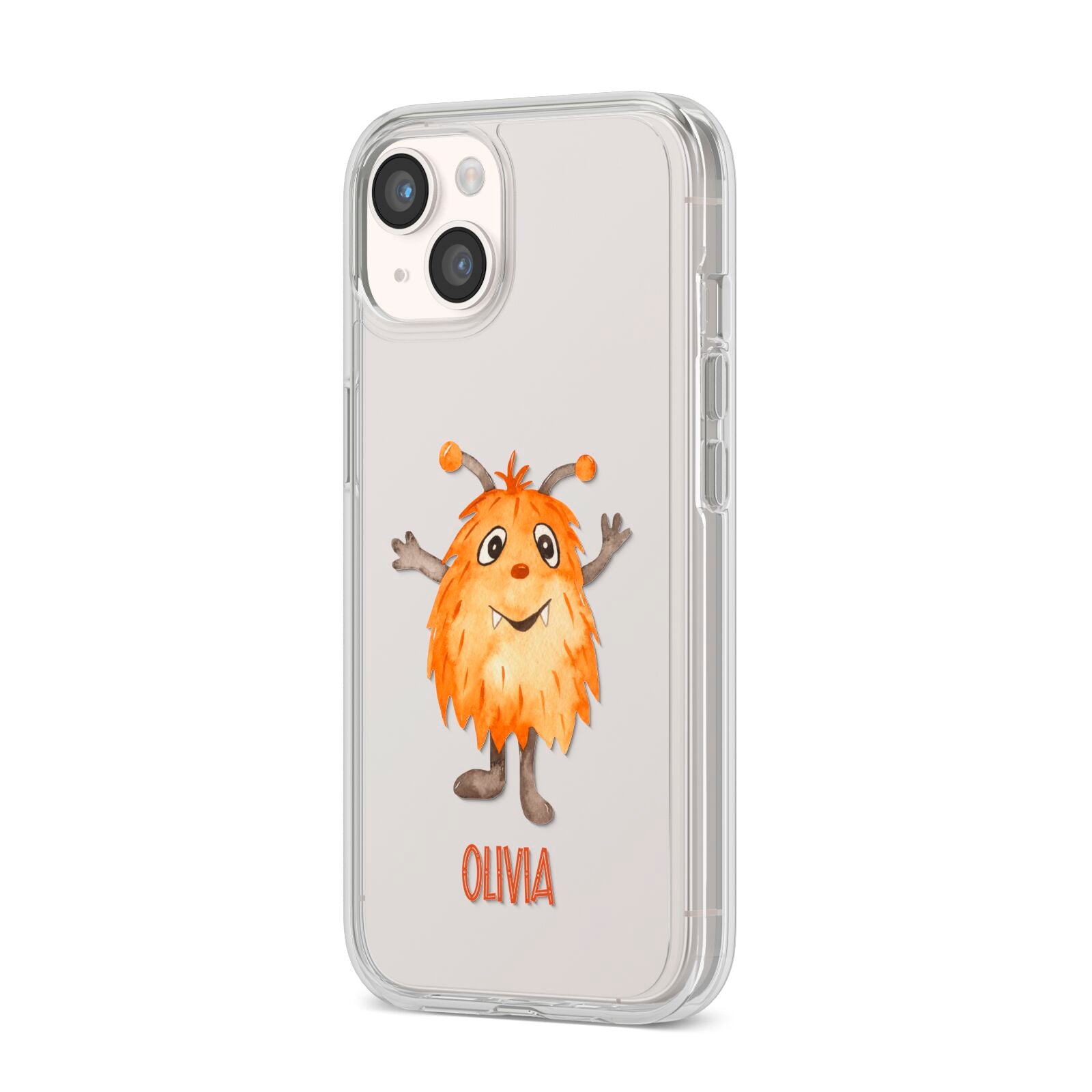 Hairy Halloween Monster iPhone 14 Clear Tough Case Starlight Angled Image