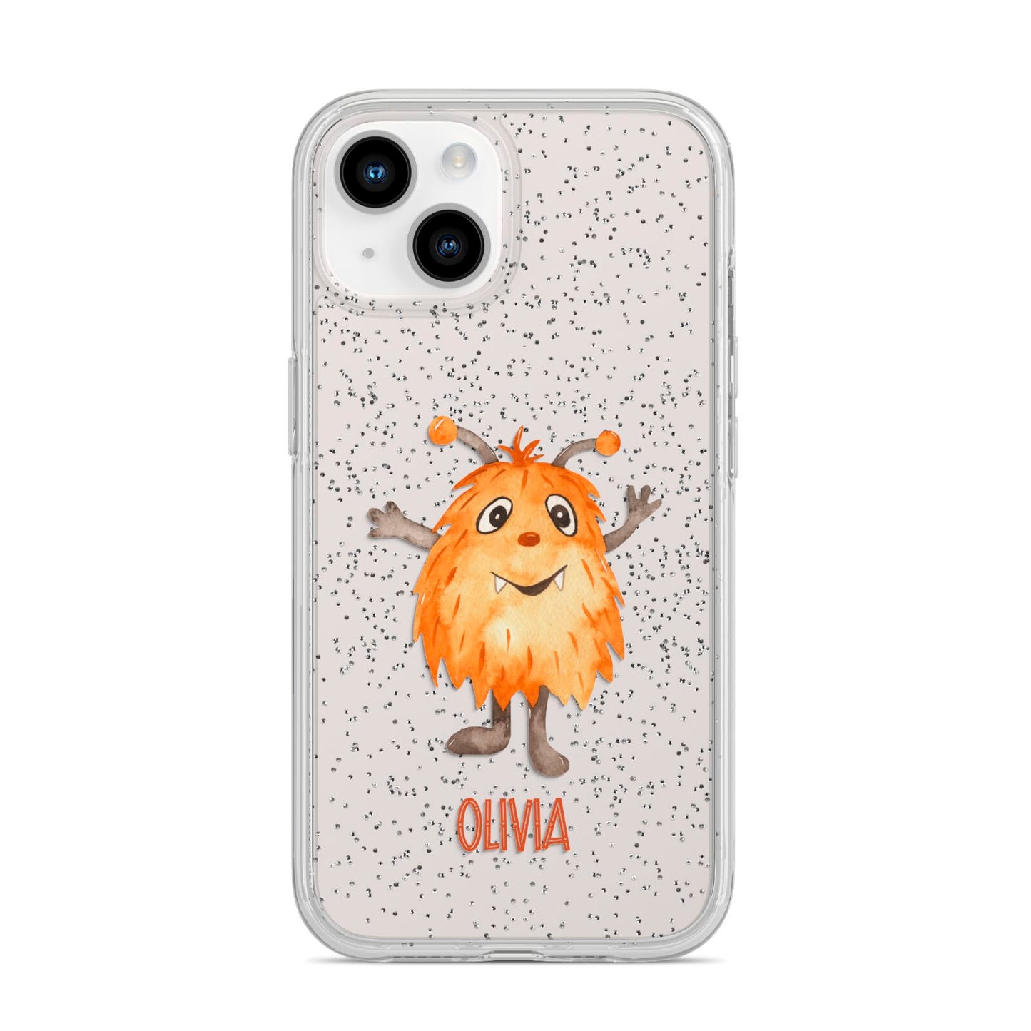 Hairy Halloween Monster iPhone 14 Glitter Tough Case Starlight
