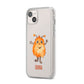 Hairy Halloween Monster iPhone 14 Plus Clear Tough Case Starlight Angled Image