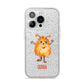 Hairy Halloween Monster iPhone 14 Pro Glitter Tough Case Silver