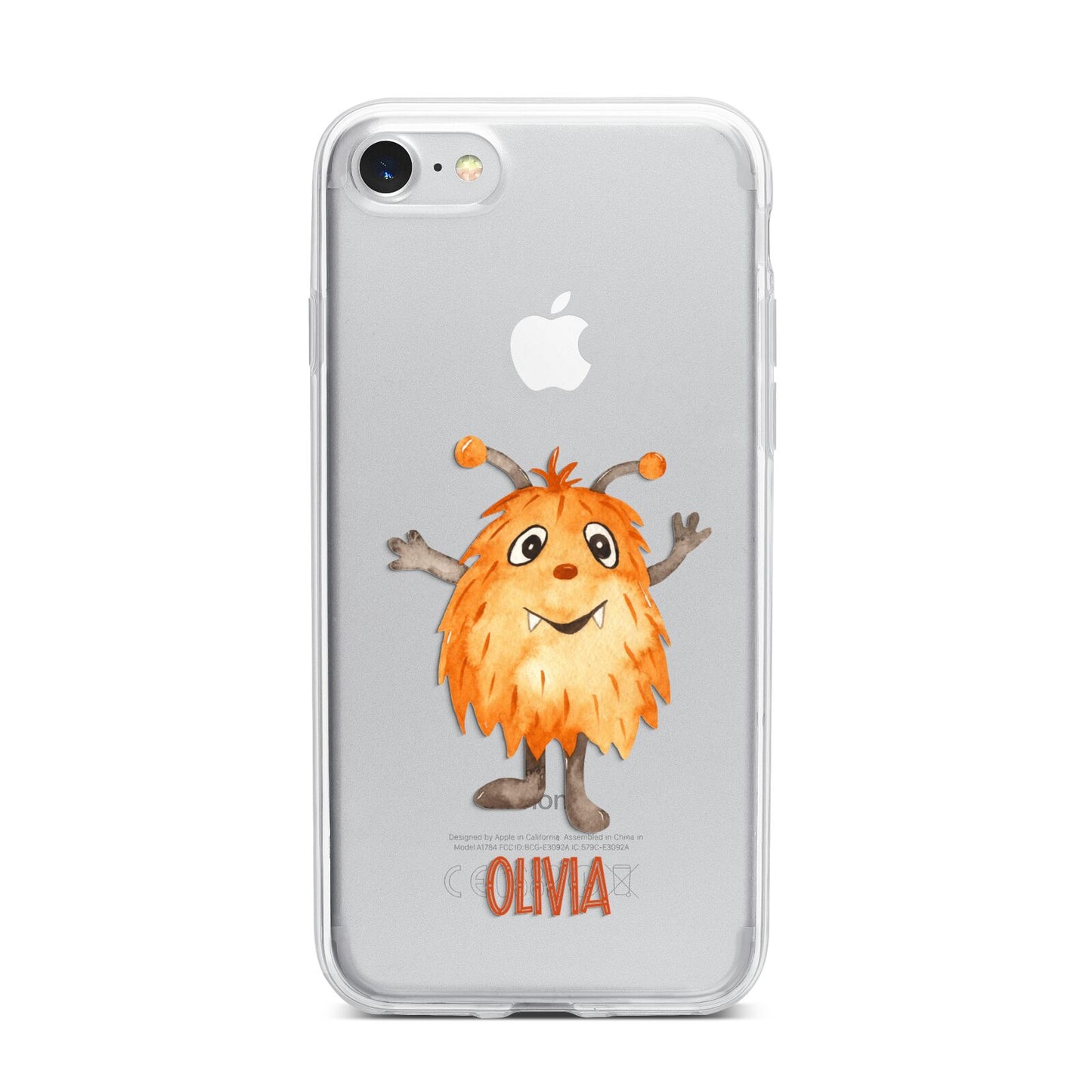 Hairy Halloween Monster iPhone 7 Bumper Case on Silver iPhone