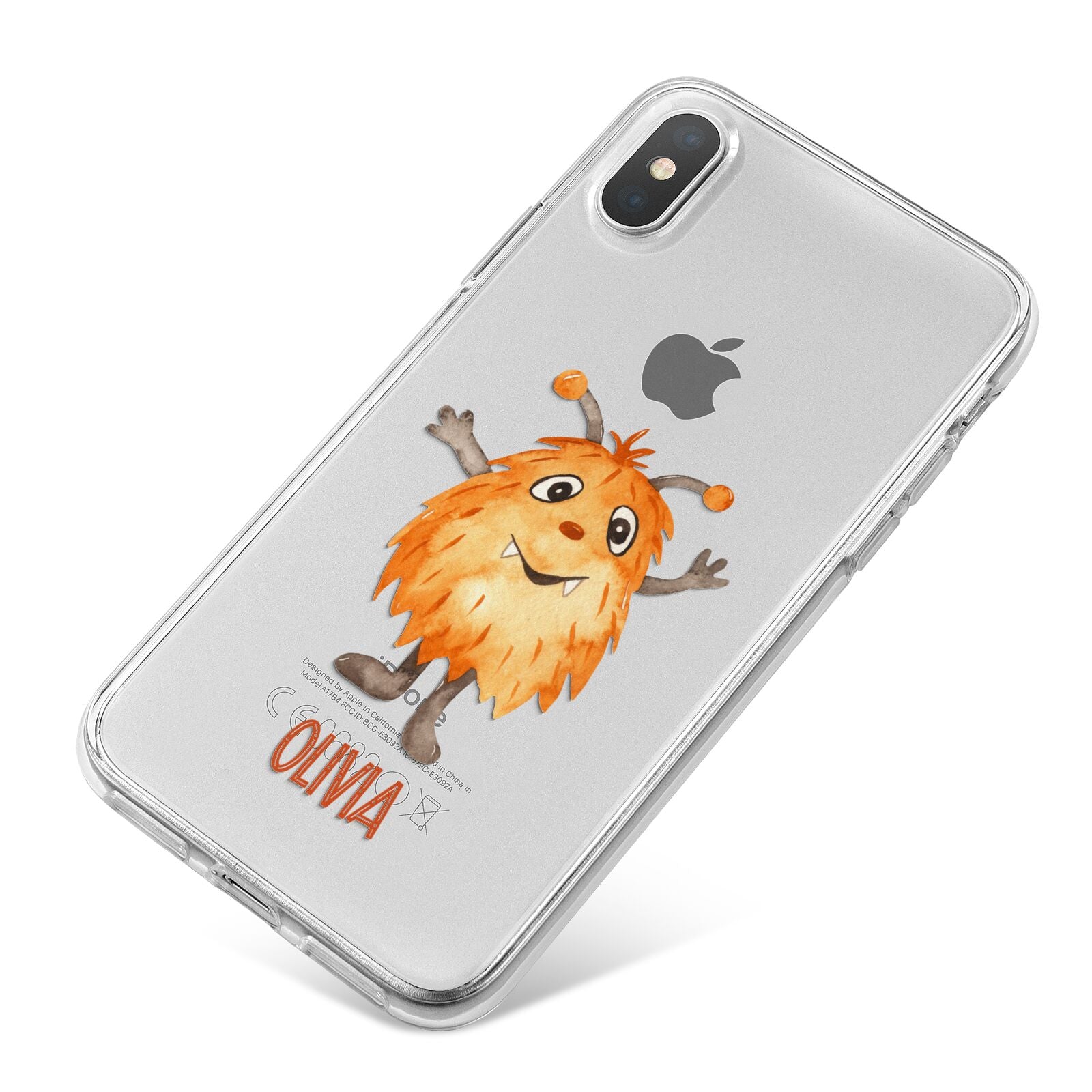Hairy Halloween Monster iPhone X Bumper Case on Silver iPhone