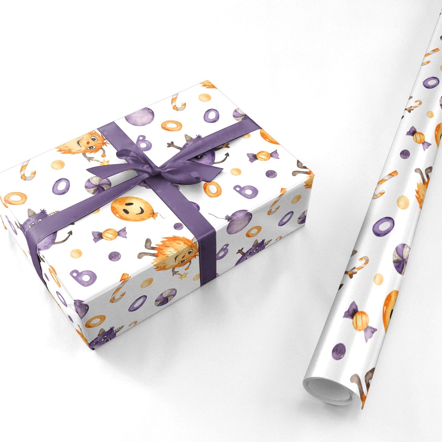 Hairy Monster Boo Personalised Wrapping Paper