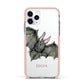 Halloween Bat Apple iPhone 11 Pro in Silver with Pink Impact Case