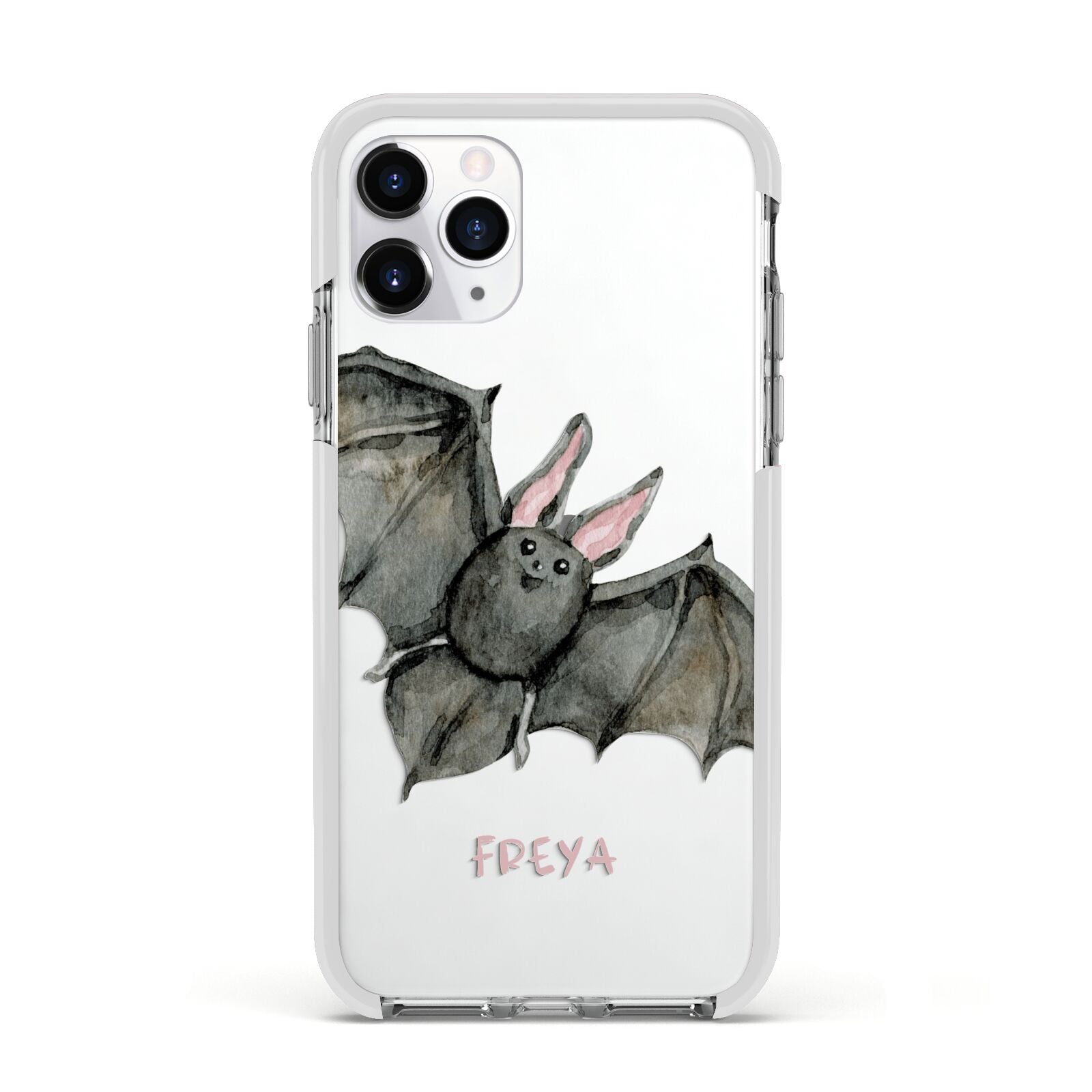 Halloween Bat Apple iPhone 11 Pro in Silver with White Impact Case