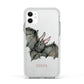 Halloween Bat Apple iPhone 11 in White with White Impact Case