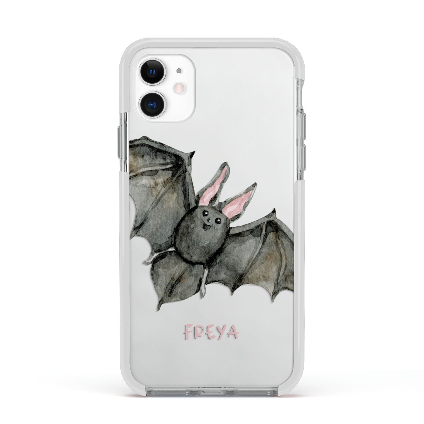 Halloween Bat Apple iPhone 11 in White with White Impact Case