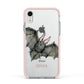 Halloween Bat Apple iPhone XR Impact Case Pink Edge on Silver Phone