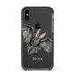 Halloween Bat Apple iPhone Xs Impact Case Black Edge on Black Phone