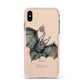 Halloween Bat Apple iPhone Xs Max Impact Case Pink Edge on Gold Phone