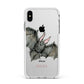 Halloween Bat Apple iPhone Xs Max Impact Case White Edge on Silver Phone