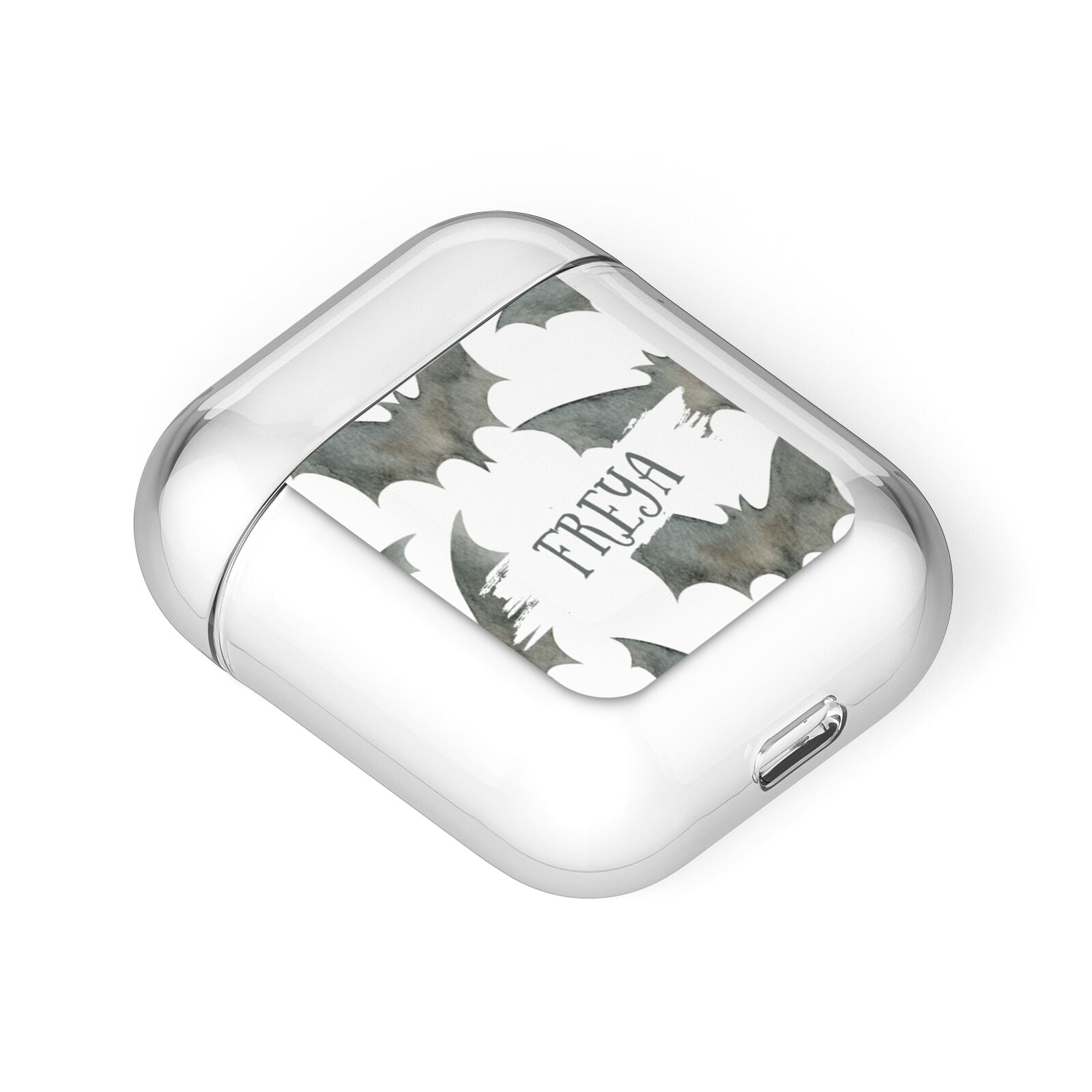 Halloween Bat Cloud AirPods Case Laid Flat