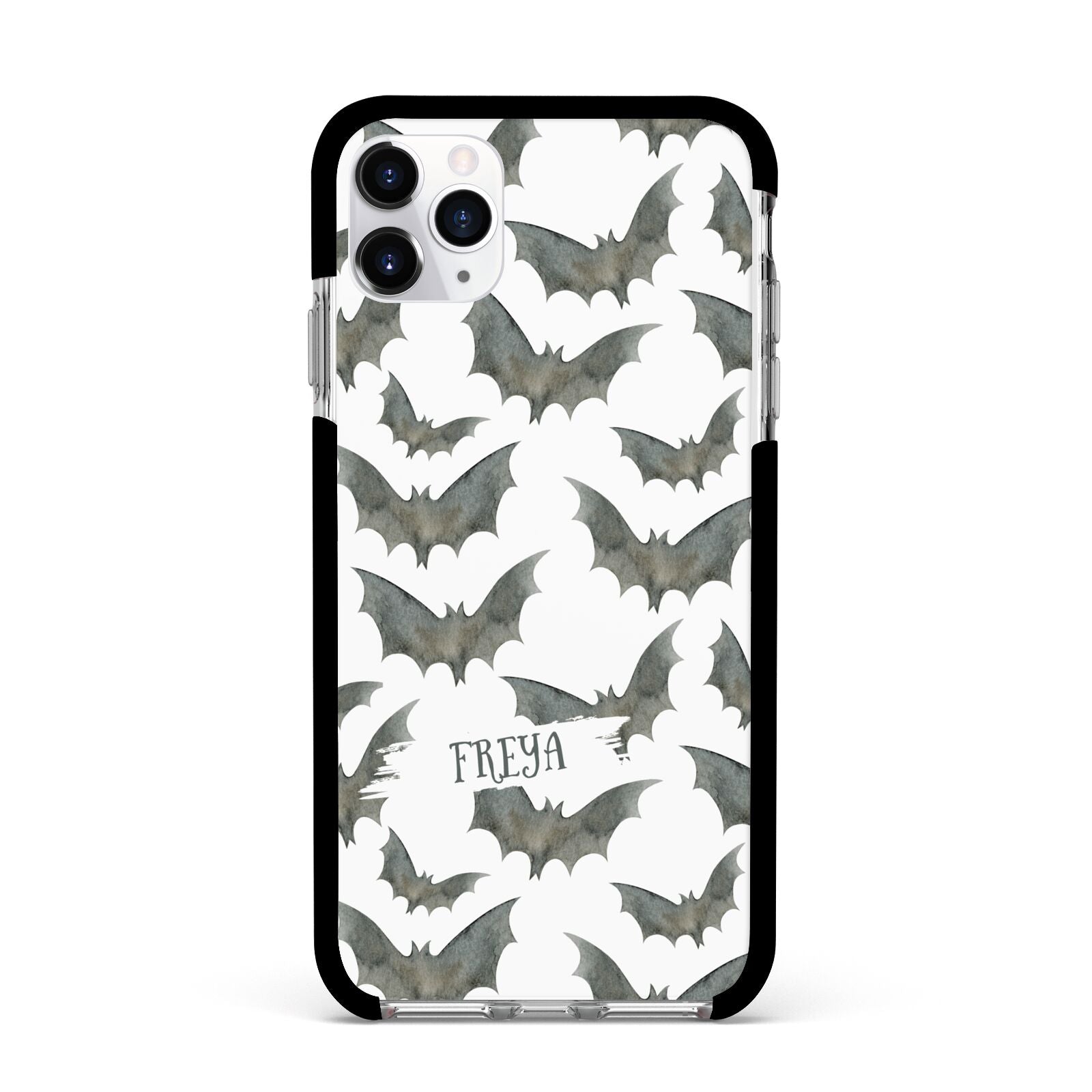 Halloween Bat Cloud Apple iPhone 11 Pro Max in Silver with Black Impact Case
