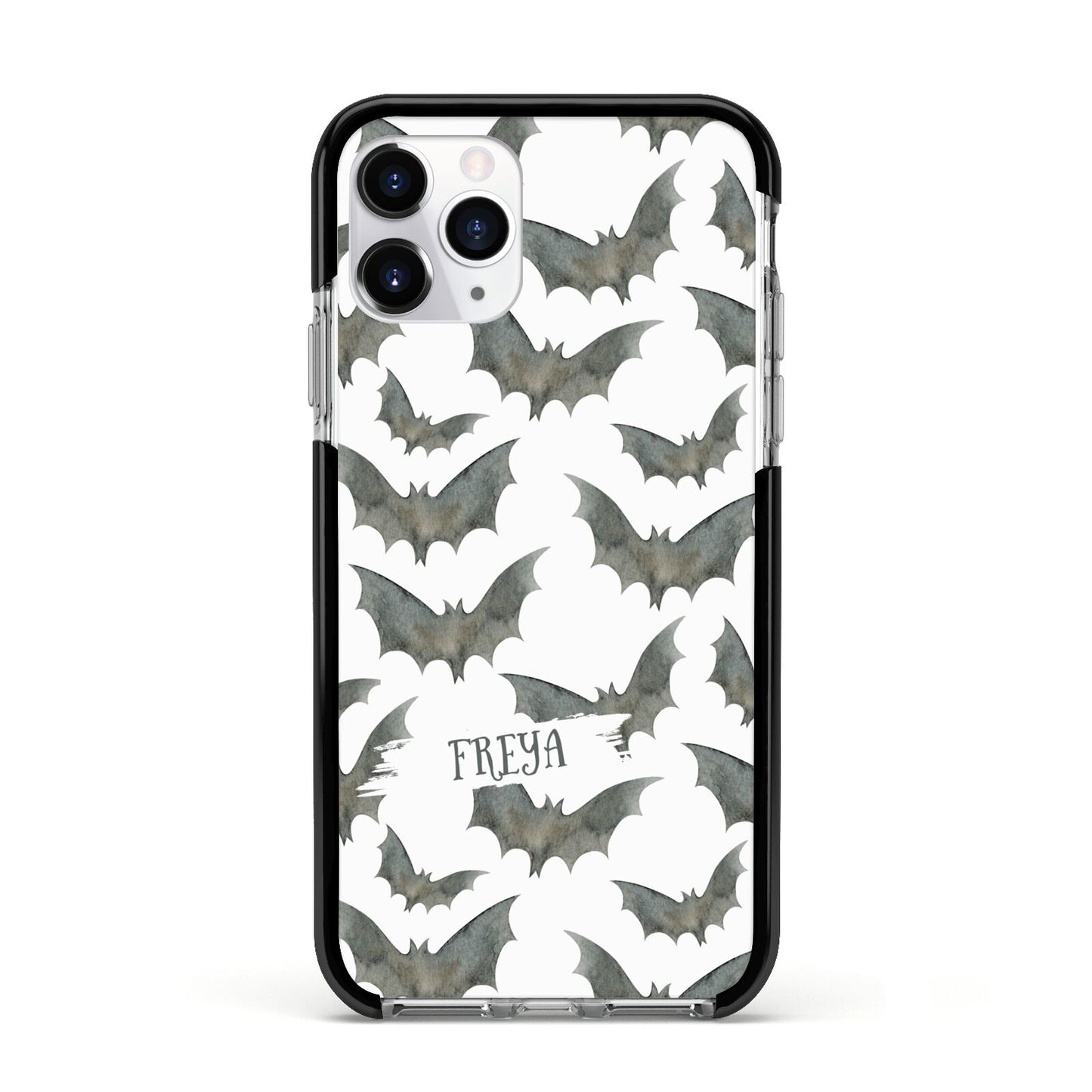 Halloween Bat Cloud Apple iPhone 11 Pro in Silver with Black Impact Case