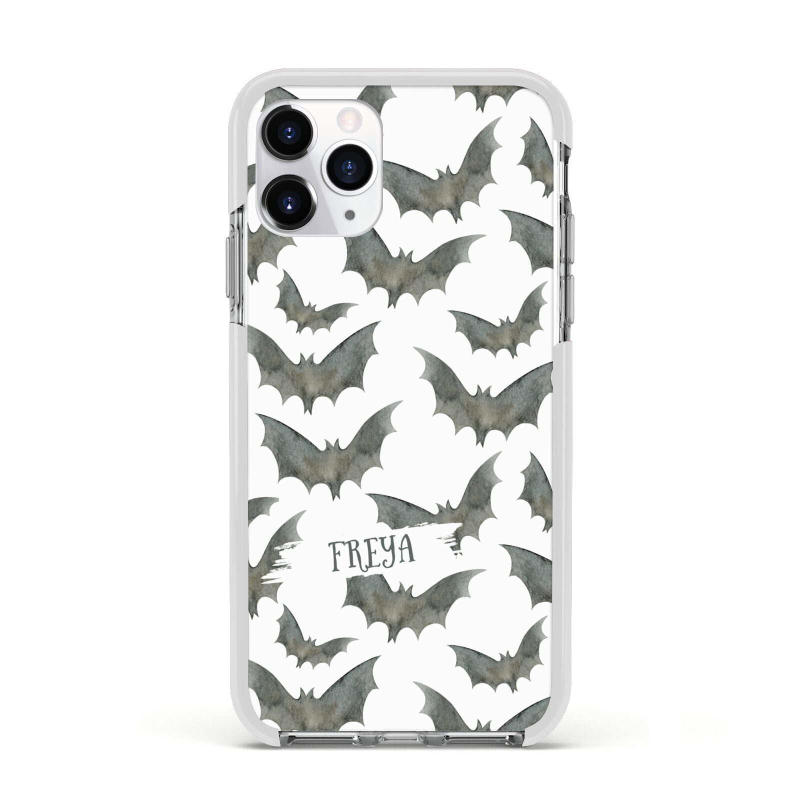 Halloween Bat Cloud Apple iPhone 11 Pro in Silver with White Impact Case