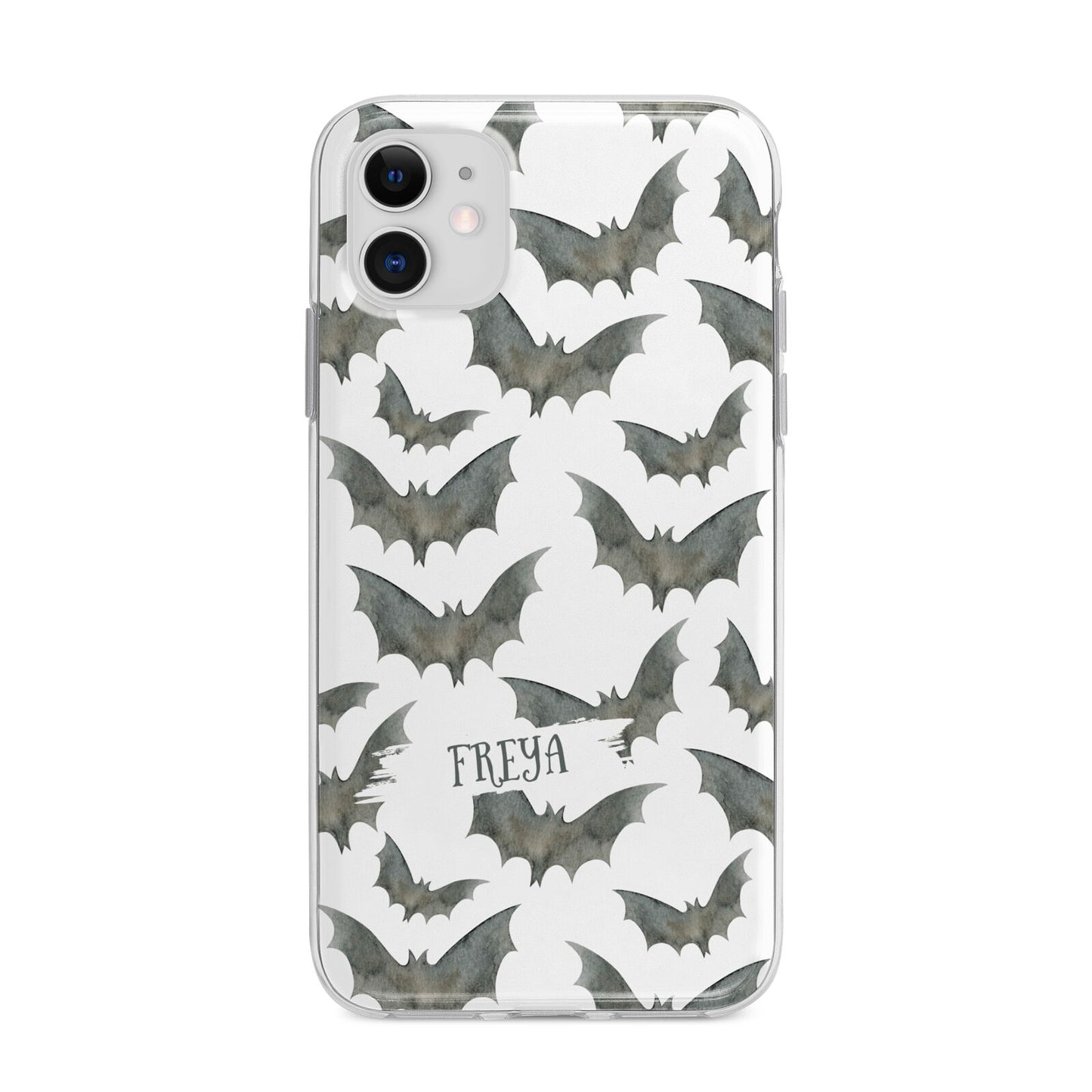 Halloween Bat Cloud Apple iPhone 11 in White with Bumper Case