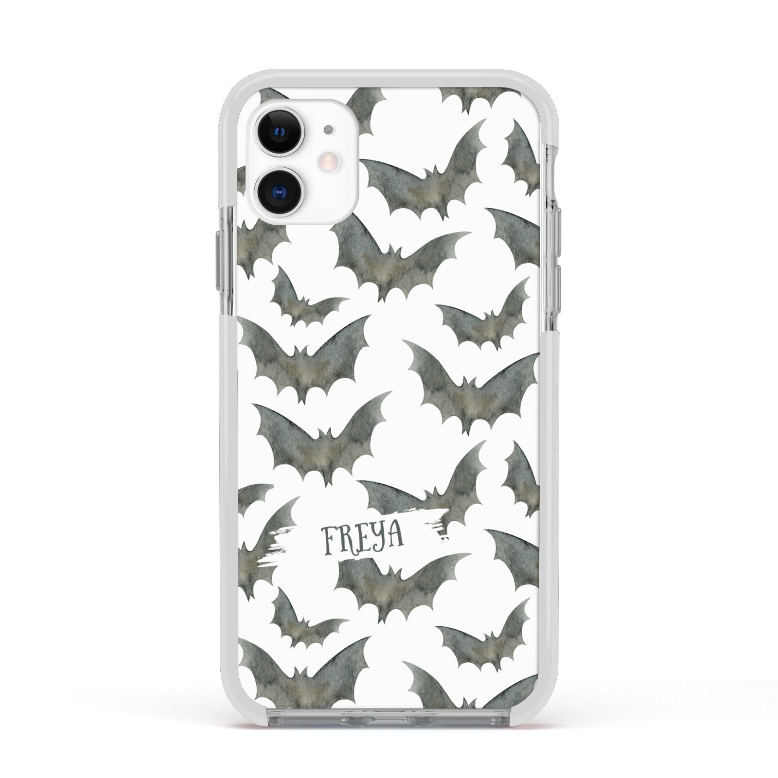 Halloween Bat Cloud Apple iPhone 11 in White with White Impact Case