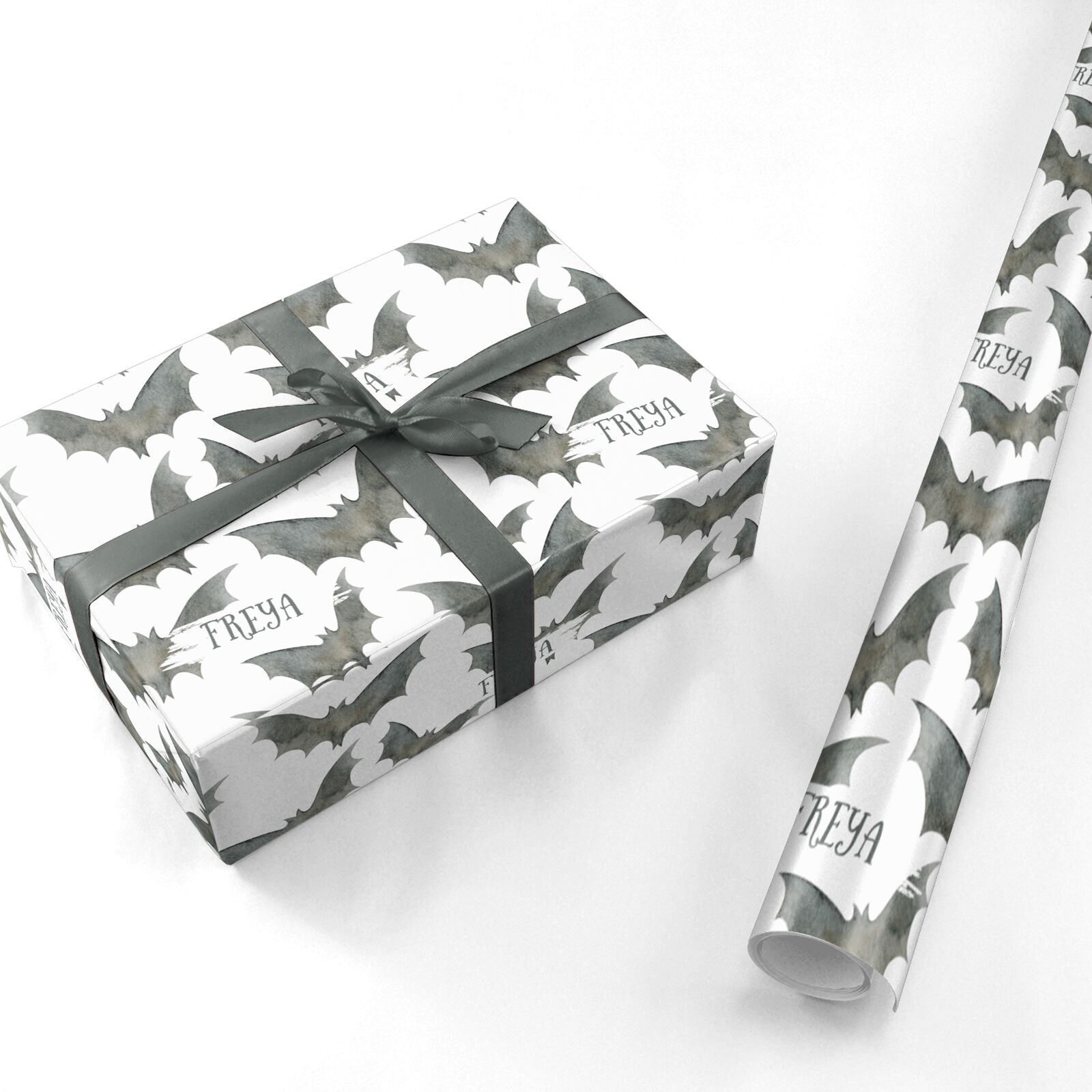Halloween Bat Cloud Personalised Wrapping Paper