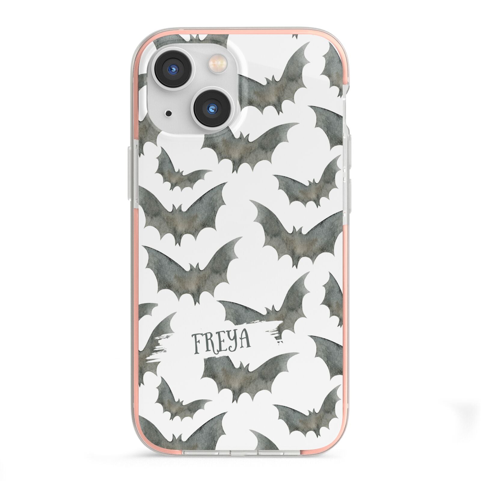 Halloween Bat Cloud iPhone 13 Mini TPU Impact Case with Pink Edges