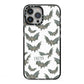 Halloween Bat Cloud iPhone 13 Pro Max Black Impact Case on Silver phone