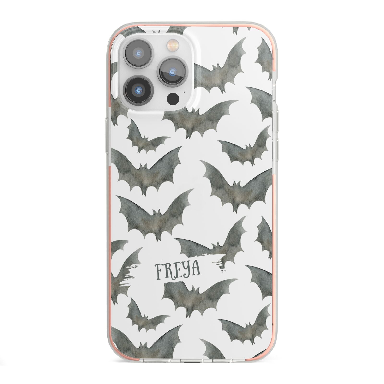 Halloween Bat Cloud iPhone 13 Pro Max TPU Impact Case with Pink Edges