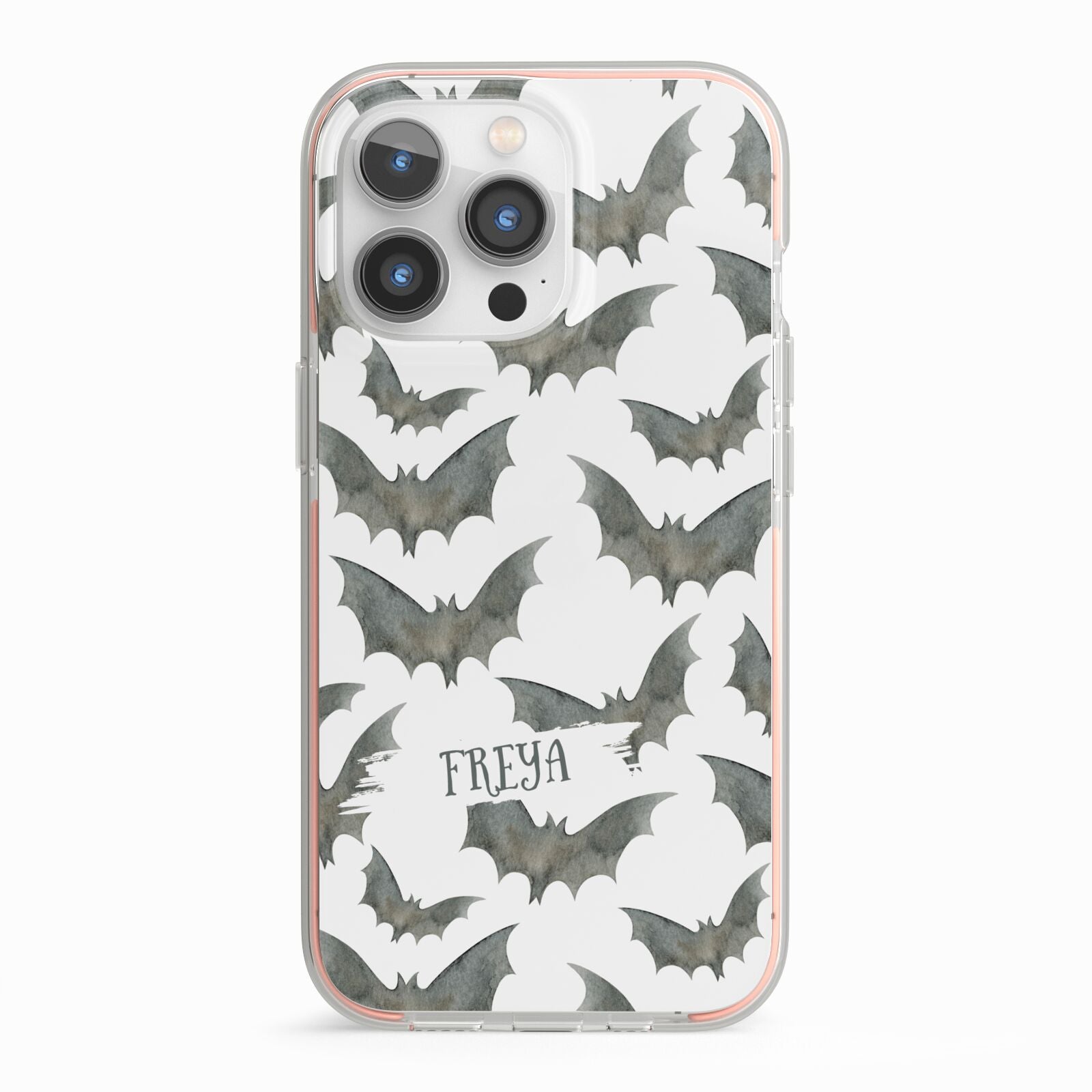 Halloween Bat Cloud iPhone 13 Pro TPU Impact Case with Pink Edges