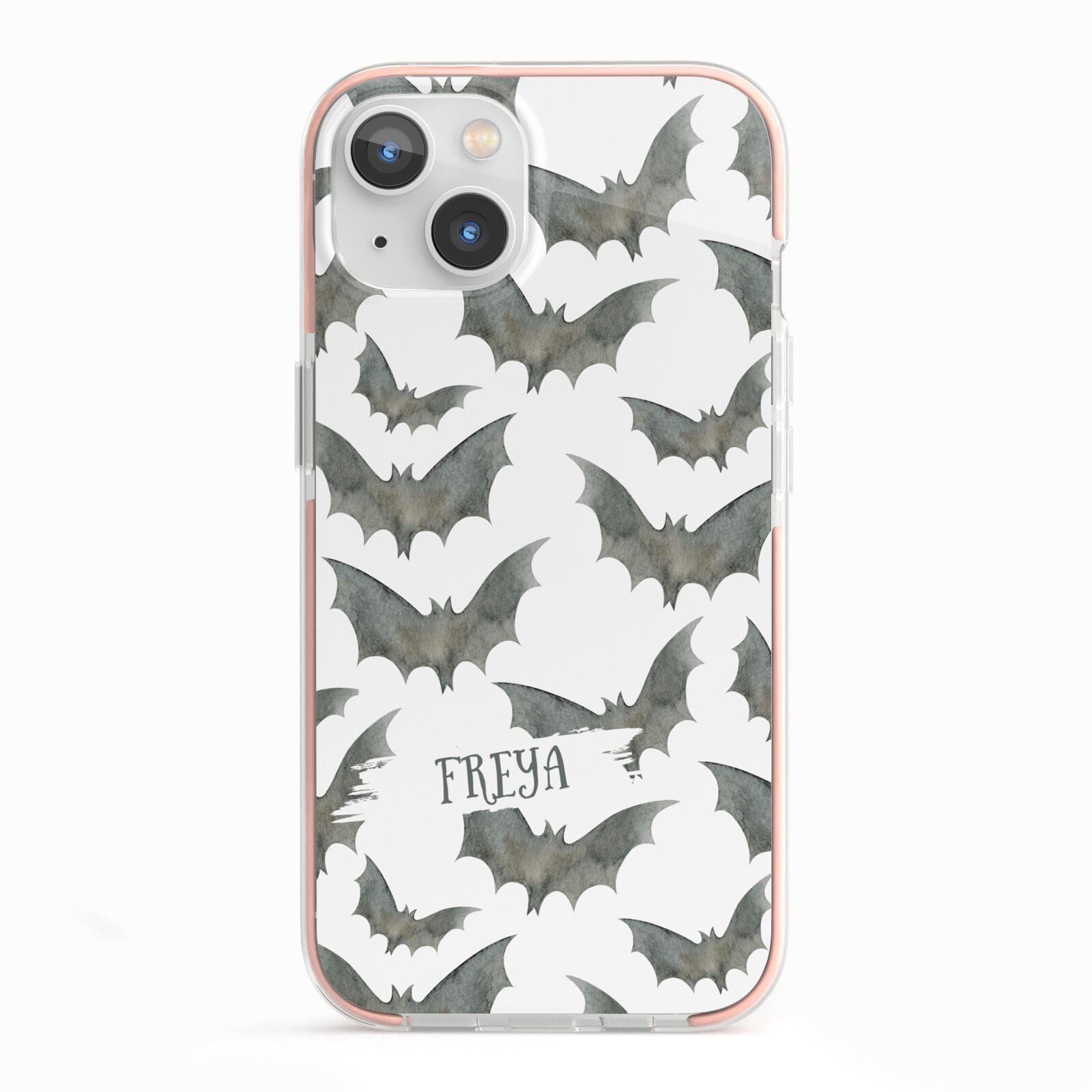 Halloween Bat Cloud iPhone 13 TPU Impact Case with Pink Edges