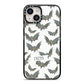 Halloween Bat Cloud iPhone 14 Black Impact Case on Silver phone