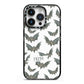 Halloween Bat Cloud iPhone 14 Pro Black Impact Case on Silver phone