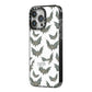 Halloween Bat Cloud iPhone 14 Pro Max Black Impact Case Side Angle on Silver phone