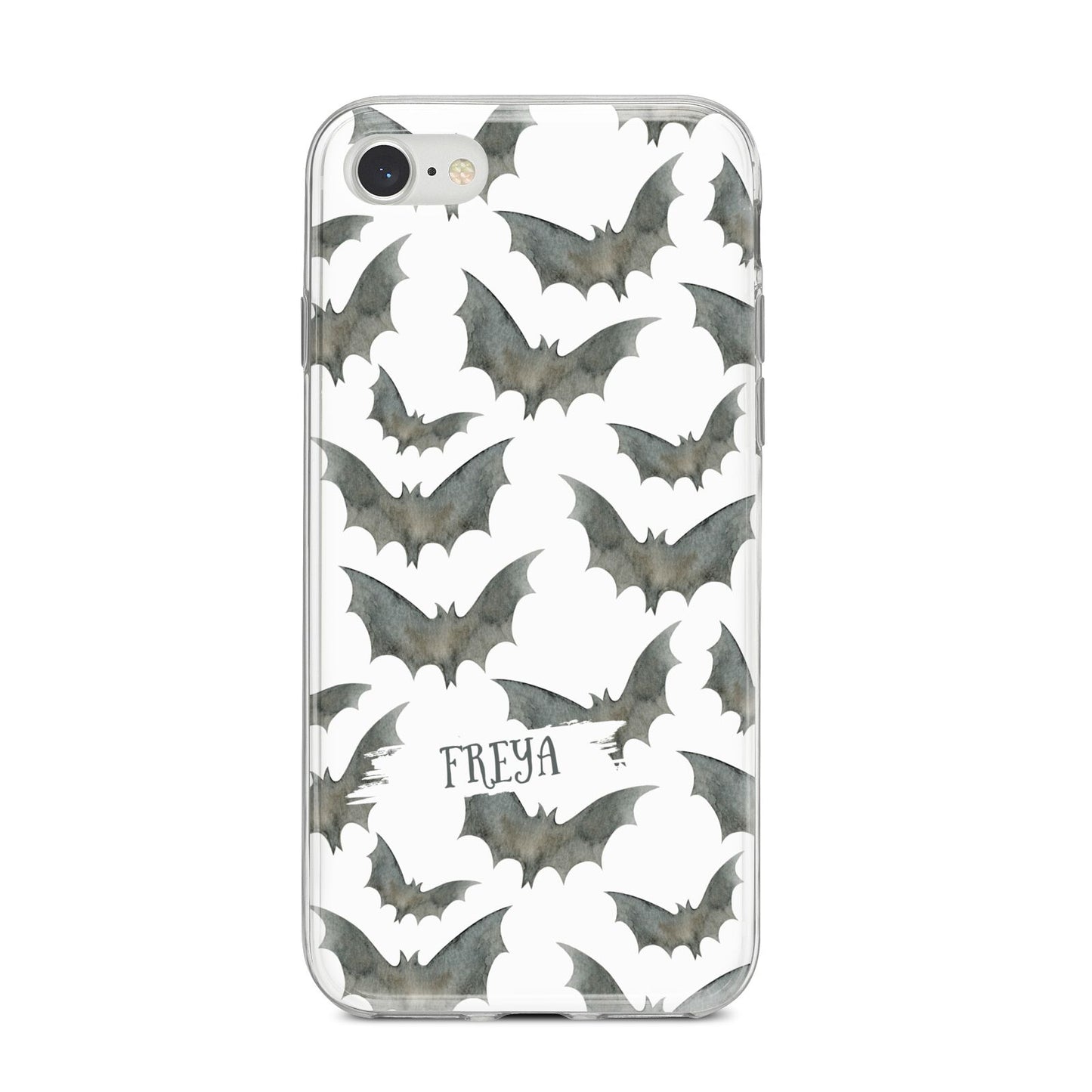 Halloween Bat Cloud iPhone 8 Bumper Case on Silver iPhone
