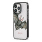 Halloween Bat iPhone 13 Pro Black Impact Case Side Angle on Silver phone