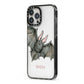 Halloween Bat iPhone 13 Pro Max Black Impact Case Side Angle on Silver phone