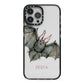 Halloween Bat iPhone 13 Pro Max Black Impact Case on Silver phone