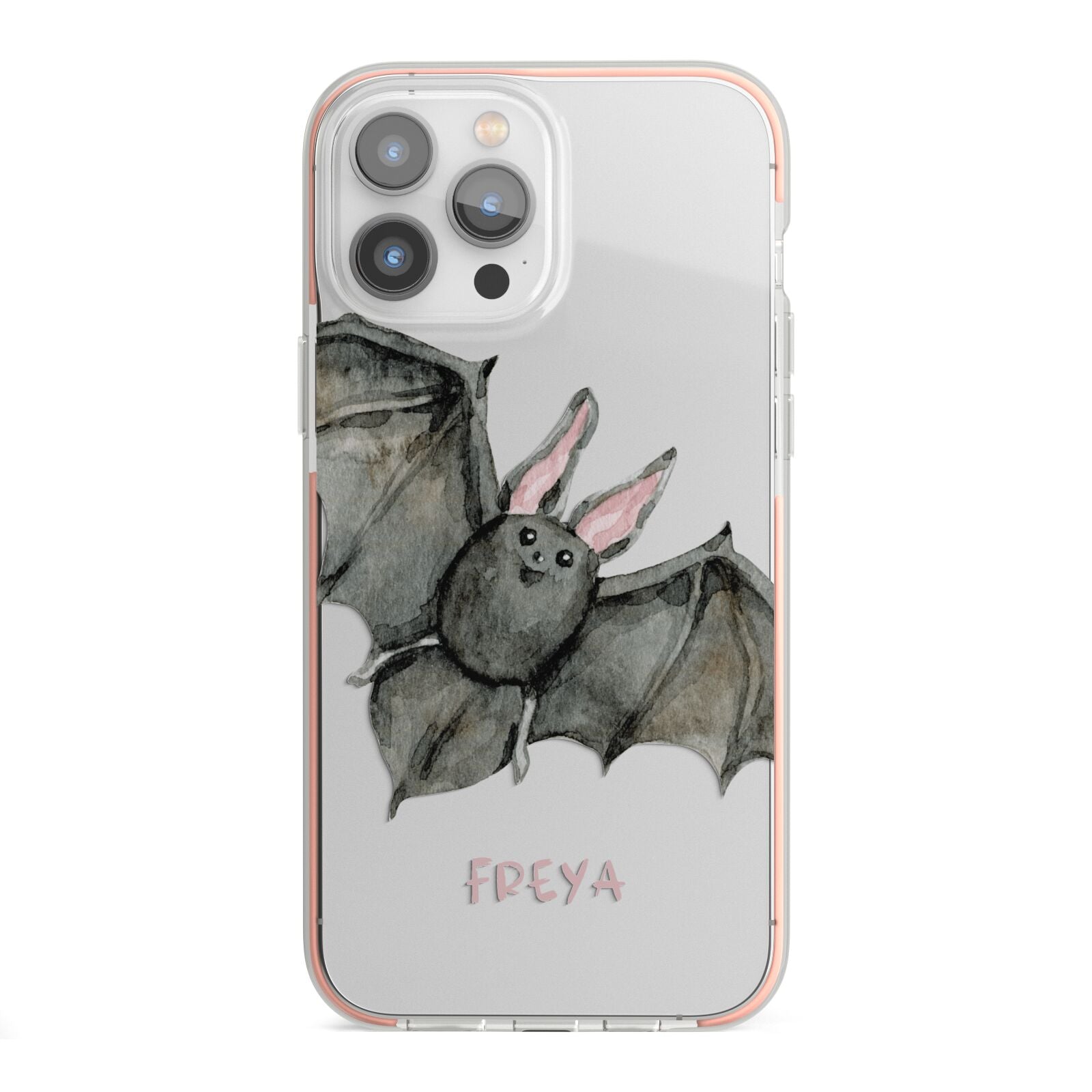 Halloween Bat iPhone 13 Pro Max TPU Impact Case with Pink Edges