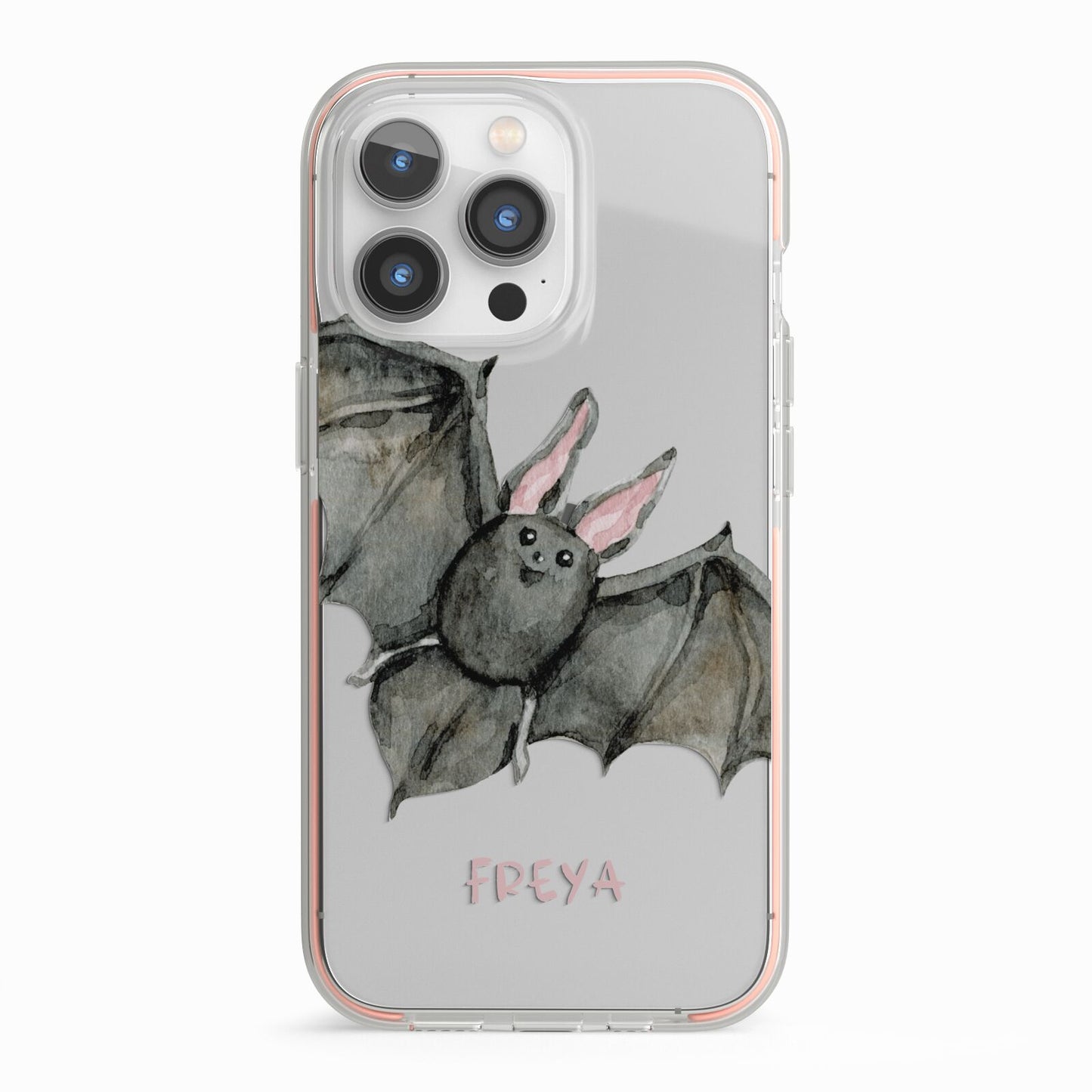 Halloween Bat iPhone 13 Pro TPU Impact Case with Pink Edges