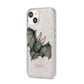 Halloween Bat iPhone 14 Glitter Tough Case Starlight Angled Image