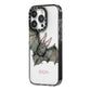 Halloween Bat iPhone 14 Pro Black Impact Case Side Angle on Silver phone