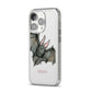 Halloween Bat iPhone 14 Pro Clear Tough Case Silver Angled Image