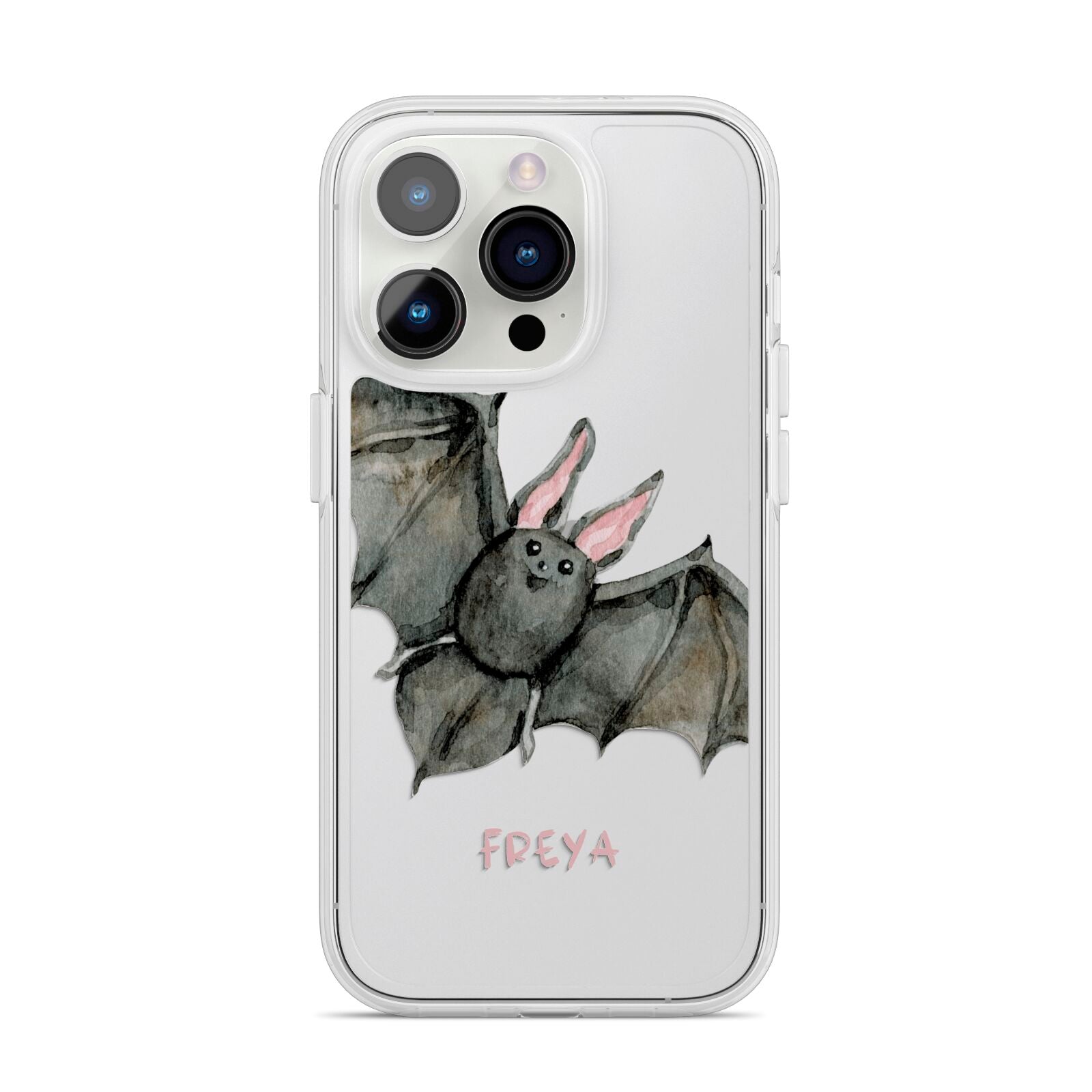 Halloween Bat iPhone 14 Pro Clear Tough Case Silver