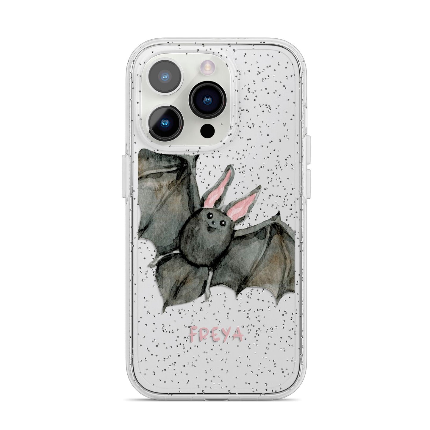 Halloween Bat iPhone 14 Pro Glitter Tough Case Silver