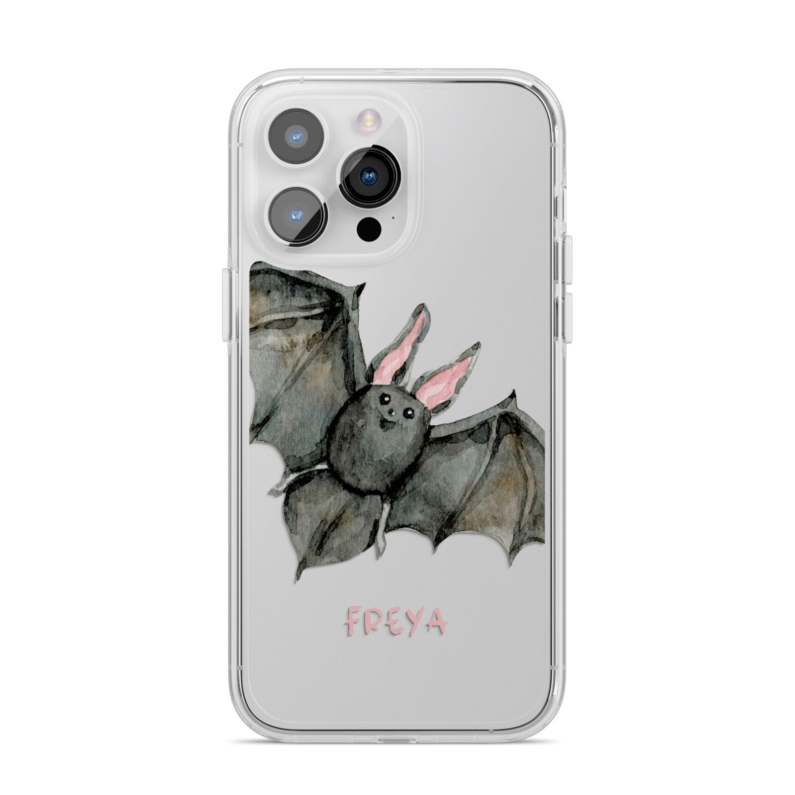 Halloween Bat iPhone 14 Pro Max Clear Tough Case Silver