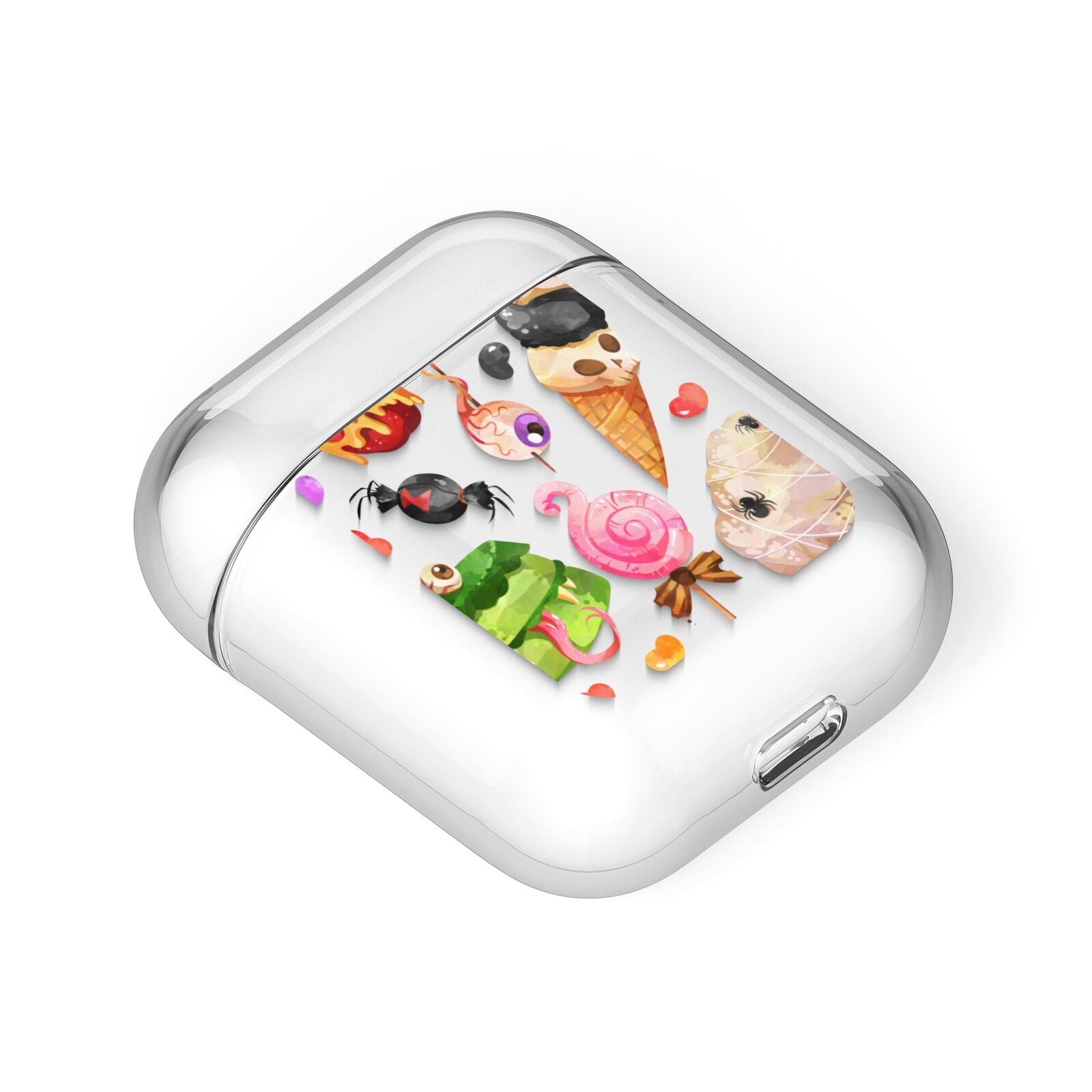 Halloween Cakes and Candy AirPods Case Laid Flat