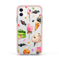 Halloween Cakes and Candy Apple iPhone 11 in White with Pink Impact Case