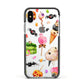 Halloween Cakes and Candy Apple iPhone Xs Impact Case Black Edge on Silver Phone