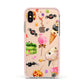 Halloween Cakes and Candy Apple iPhone Xs Impact Case Pink Edge on Gold Phone