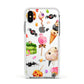 Halloween Cakes and Candy Apple iPhone Xs Impact Case White Edge on Silver Phone