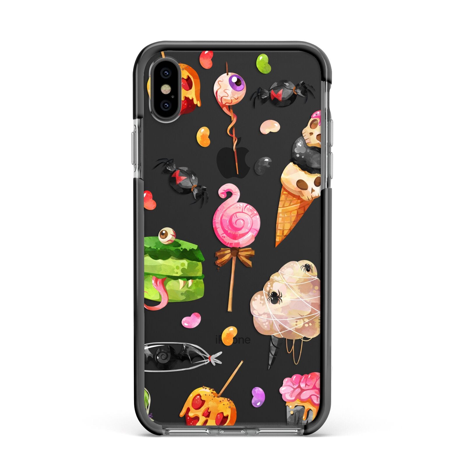 Halloween Cakes and Candy Apple iPhone Xs Max Impact Case Black Edge on Black Phone