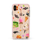 Halloween Cakes and Candy Apple iPhone Xs Max Impact Case Pink Edge on Gold Phone