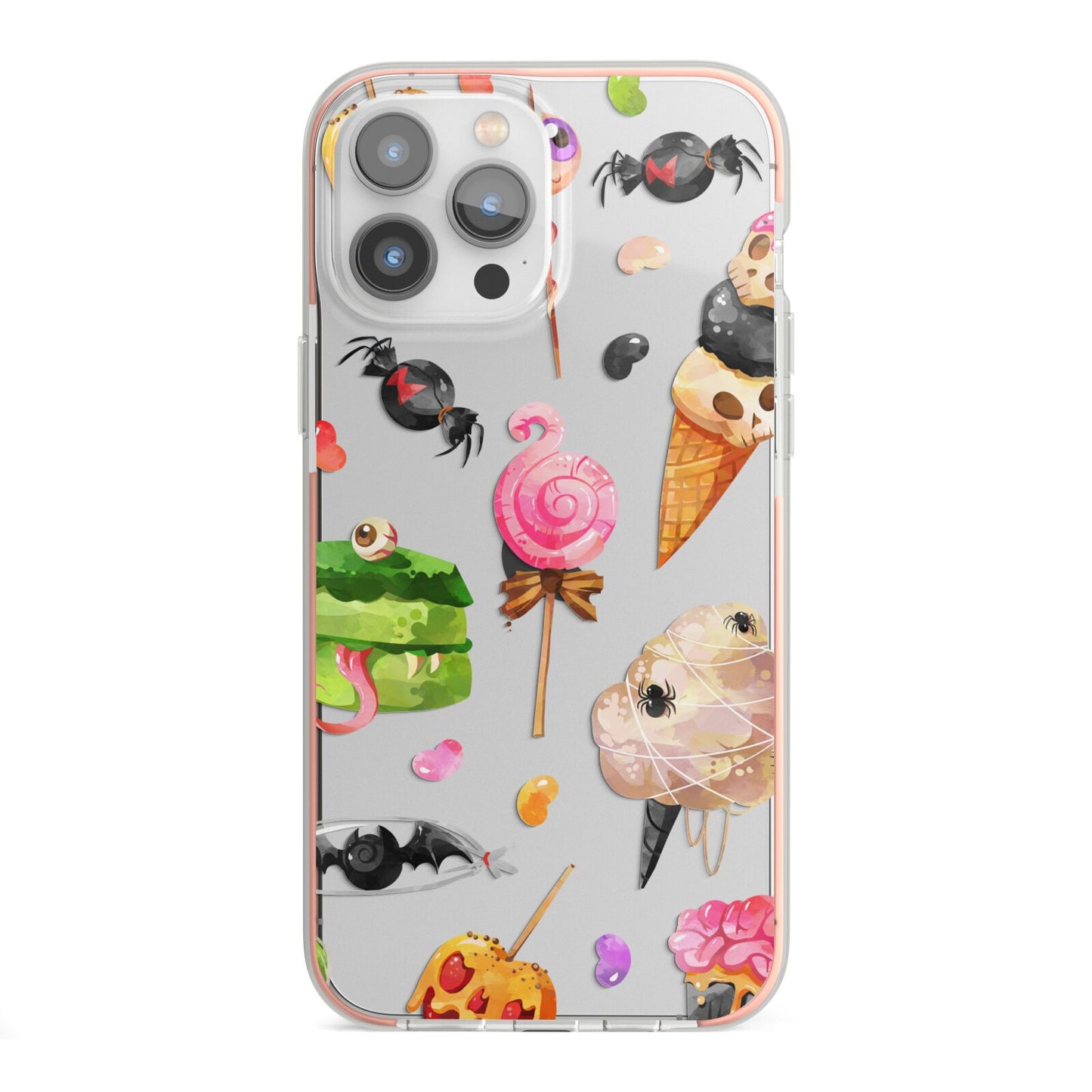Halloween Cakes and Candy iPhone 13 Pro Max TPU Impact Case with Pink Edges